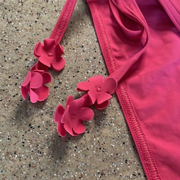 GAP Body pink and tan striped bikini with floral accents - Picture 8 of 12